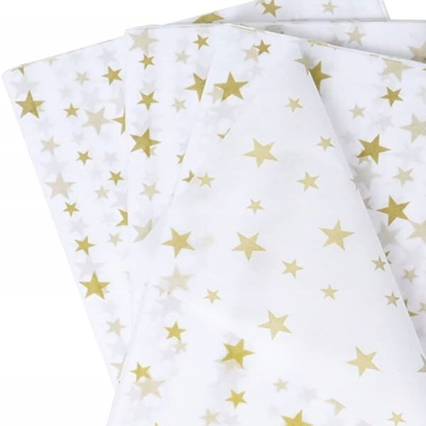 PAPEL CHINA 50X75 CM. FANTASIA ESTRELLAS ORO PZA